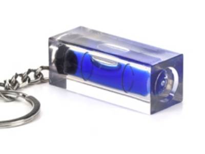 Keychain square bubble level vial